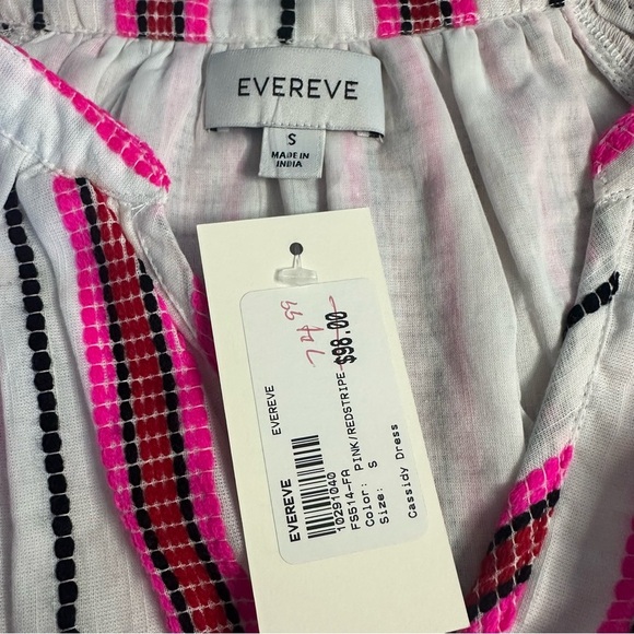 Evereve Pink Stripe Cassidy Mini Dress Small girly feminine casual work career - Picture 9 of 14